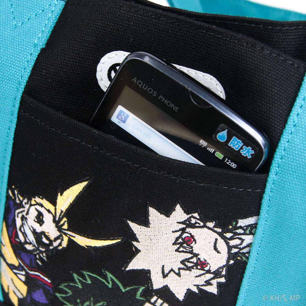 アウトドアプロダクツ OUTDOOR PRODUCTS 【僕のヒーローアカデミア×OUTDOOR PRODUCTS】キーホルダー付きミニキャラトート 緑谷出久×爆豪勝己×オールマイト （ターコイズ（緑谷出久×爆豪勝己×オールマイト）） ターコイズ（緑谷出久×爆豪勝己×オールマイト）