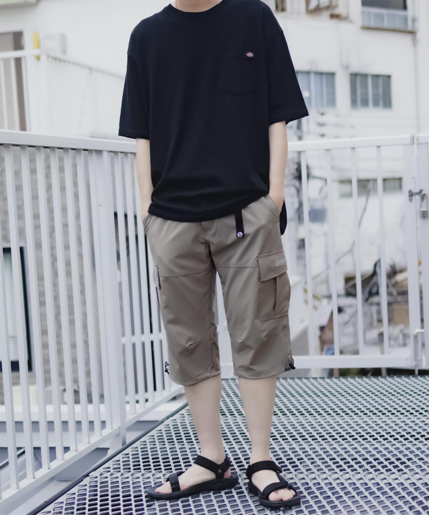 アウトドアプロダクツ OUTDOOR PRODUCTS ポリリップストレッチカーゴクロップドパンツ （ベージュ） ベージュ