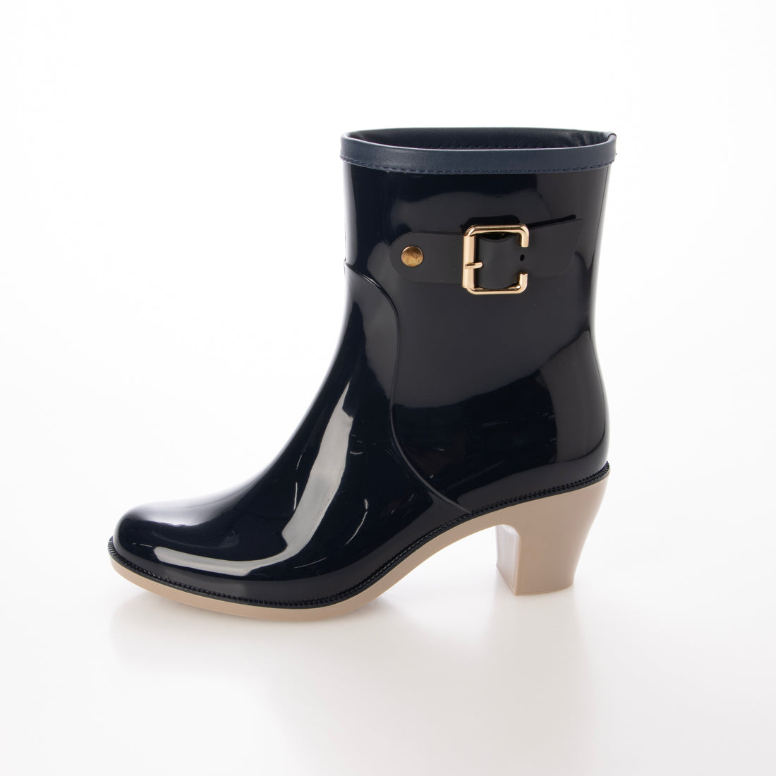 ピッティ Pitti 【WEB限定】バックルベルトレインショートブーツ （ネイビー） ネイビー
