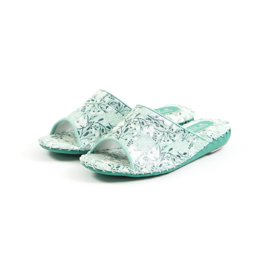 三色黑衣女士室內穿著拖鞋9521房間鞋花圖案滑動抗菌加工