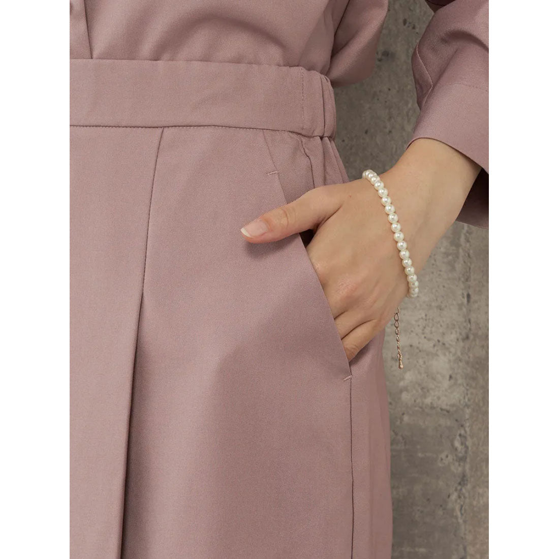 パーフェクトスーツファクトリー Perfect Suit FActory 【セットアップ可能】ダブルツイル ラップ風ストレートスカート