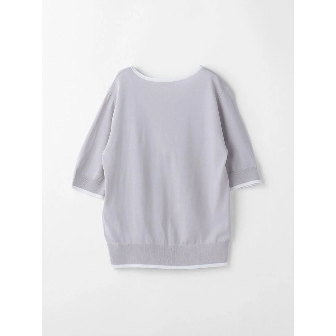 パーフェクトスーツファクトリー Perfect Suit FActory 【冷感/UVカット】ビジューホック 配色ニット （L．グレー） L．グレー