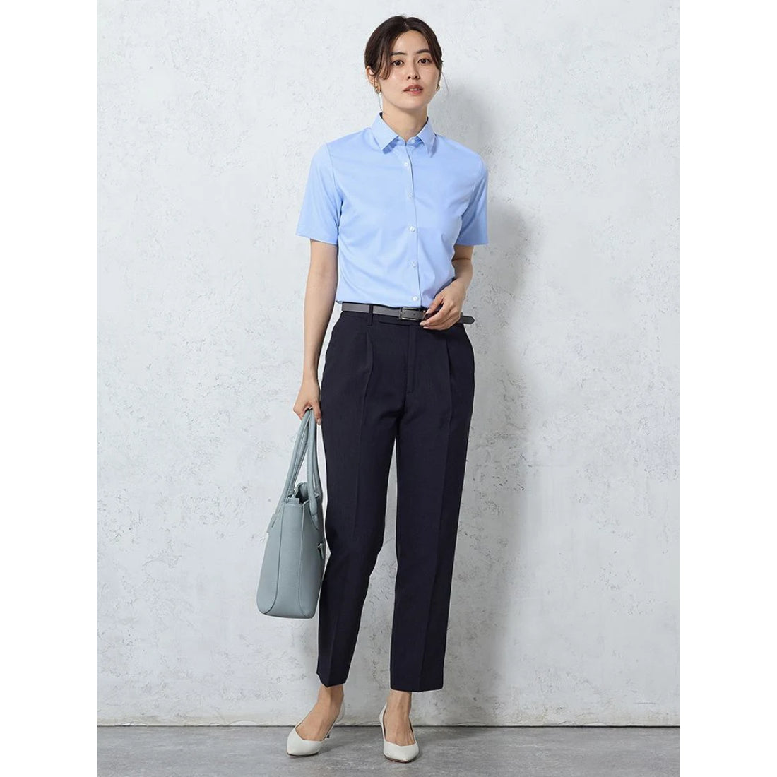 パーフェクトスーツファクトリー Perfect Suit FActory 【接触冷感】シルク混シャツ （サックス） サックス