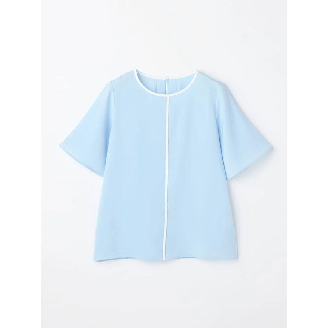 パーフェクトスーツファクトリー Perfect Suit FActory 配色パイピング ブラウス （サックス） サックス
