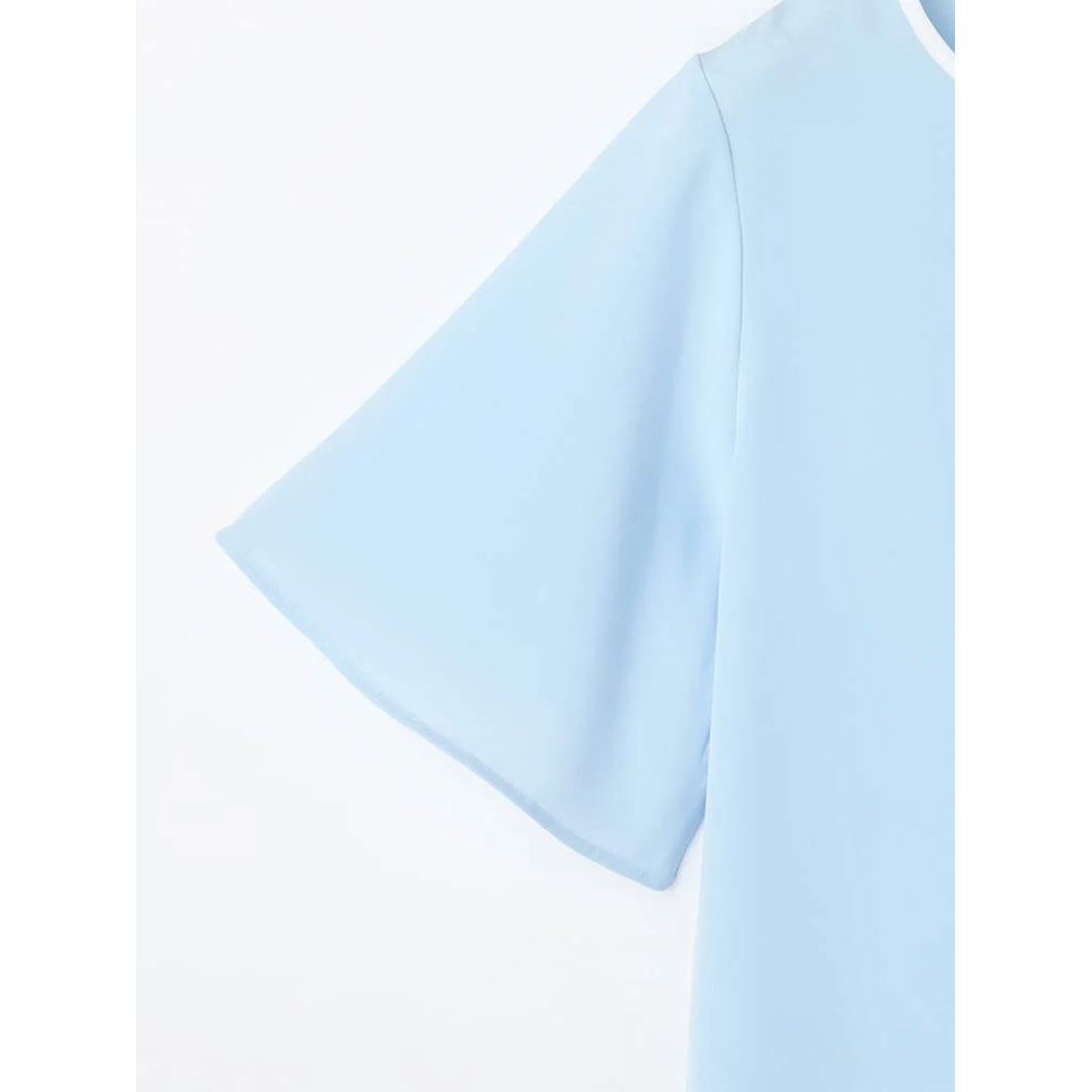 パーフェクトスーツファクトリー Perfect Suit FActory 配色パイピング ブラウス （サックス） サックス