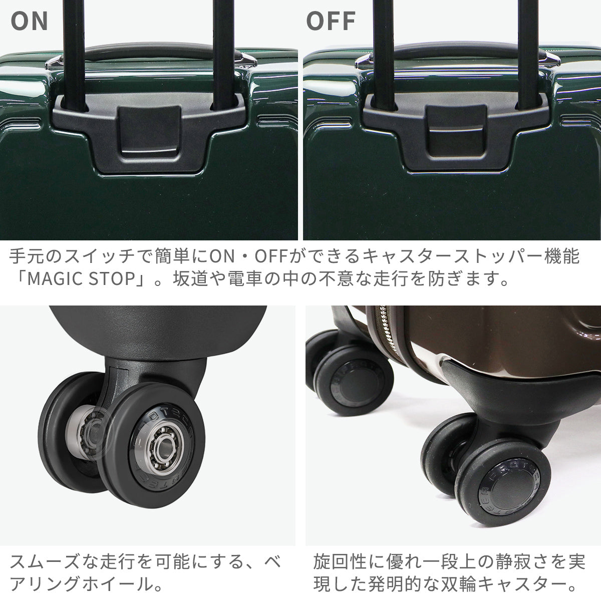 プロテカ Proteca 正規品10年保証 スーツケース Sサイズ ブランド 軽量 静音 ストッパー付き TSAロック ジップ ファスナータイプ 日本製 4泊 5泊 41L J5 Collection シスイ 03551 （織部(オリーブ)） 織部(オリーブ)