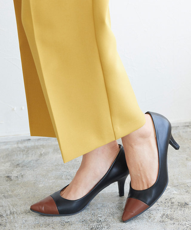 マーベラス バイ ピエロ marvelous by Pierrot ポインテッドトゥ配色パンプス