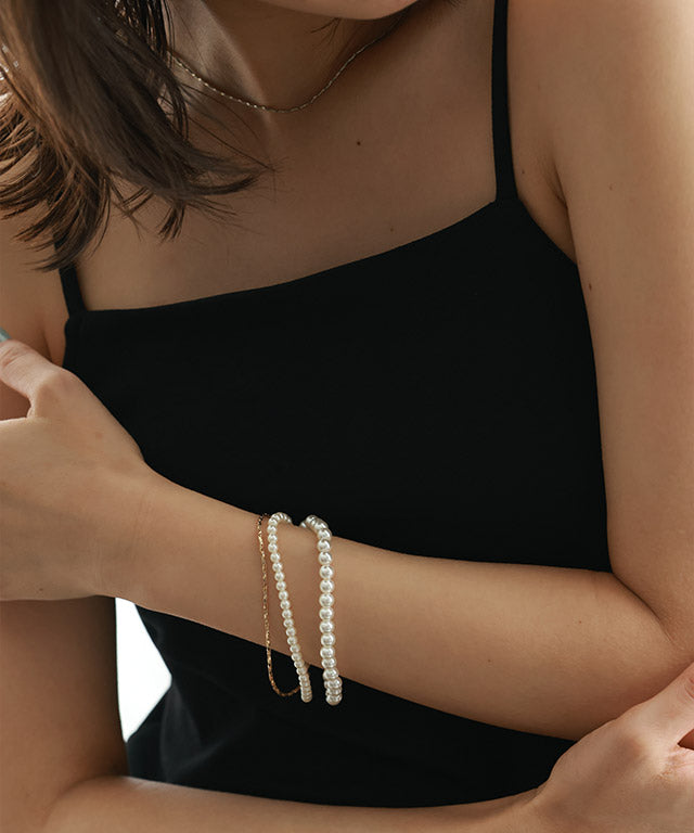 3連マンテルパールブレスレット