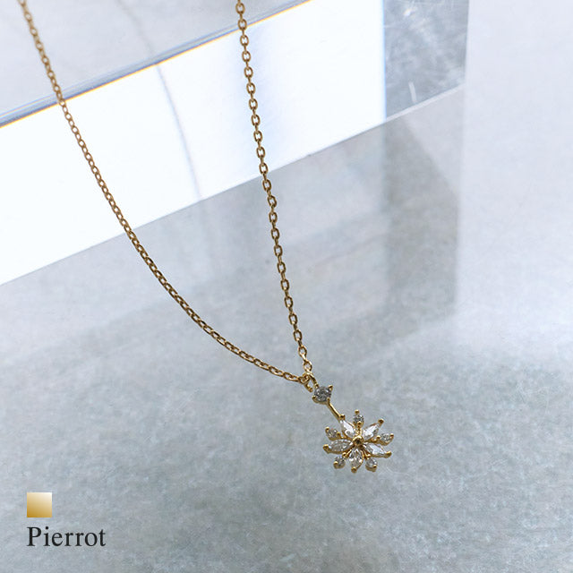 ピエロ Pierrot ビジューフラワートップネックレス （ゴールド） ゴールド