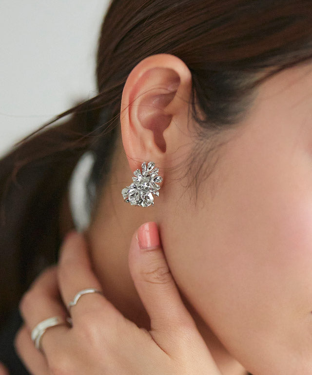 Marvelous by Pierrot Flower Hoop Earrings