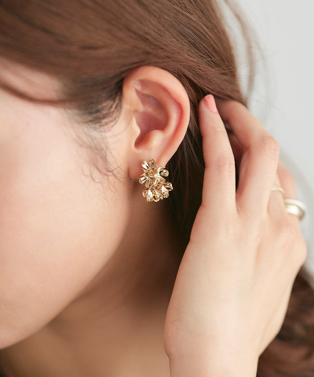 Marvelous by Pierrot Flower Hoop Earrings