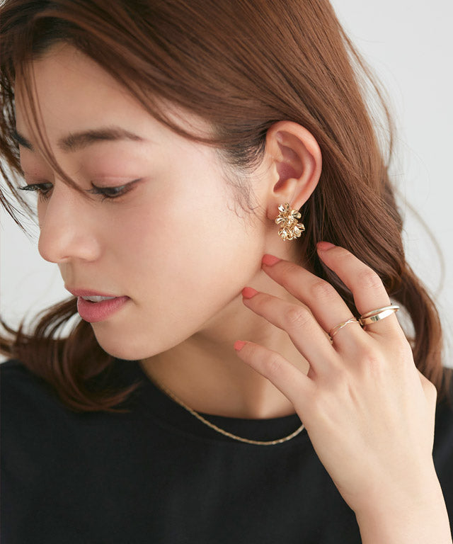 Marvelous by Pierrot Flower Hoop Earrings