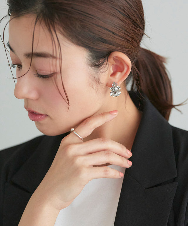 Marvelous by Pierrot Flower Hoop Earrings