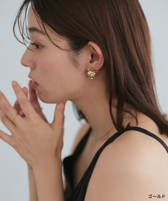 Marvelous by Pierrot Metal Flower Earrings
