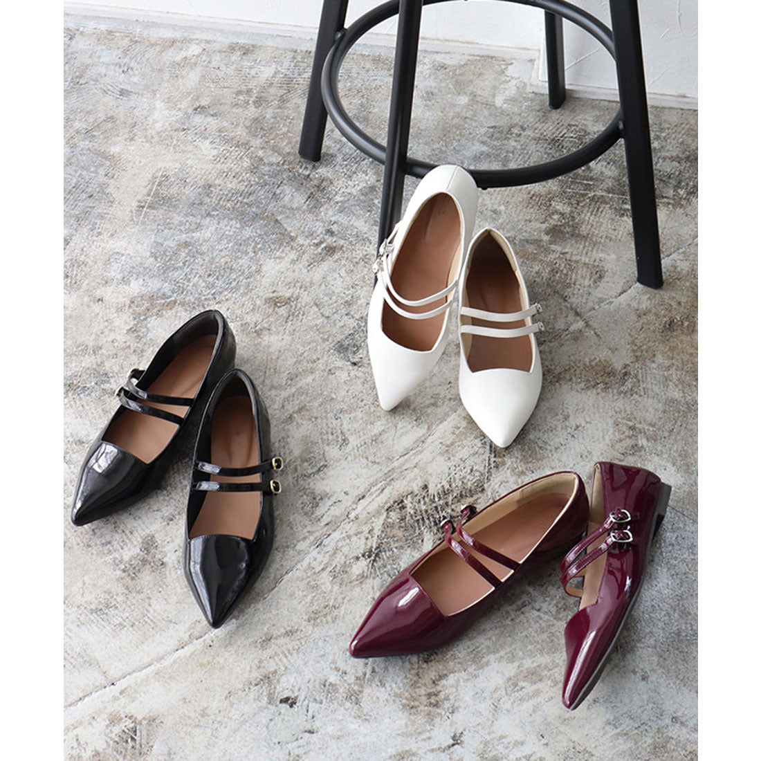 Marvelous by Pierrot Double Strap Flat Shoes
