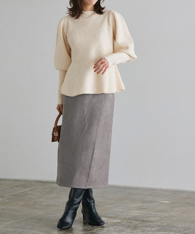 マーベラス バイ ピエロ marvelous by Pierrot カットスエードタイトスカート （アイボリー） 【ノーマル】 アイボリー