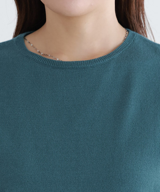 マーベラス バイ ピエロ marvelous by Pierrot ネックが選べるクルミボタンボリューム袖ニット【クルーネック】 （ブラック） ブラック