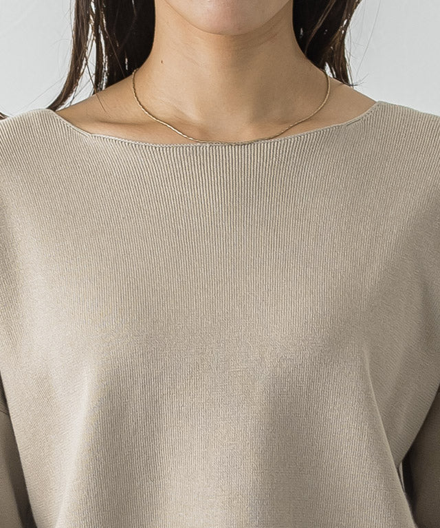 Selectable Neck Multi-functional Knit Pullover [Boat Neck]