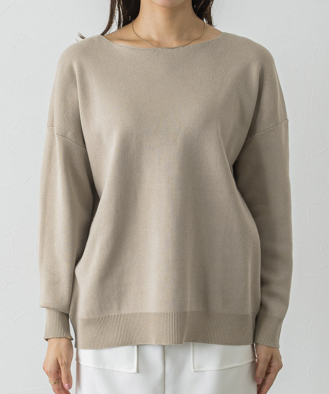 Selectable Neck Multi-functional Knit Pullover [Boat Neck]