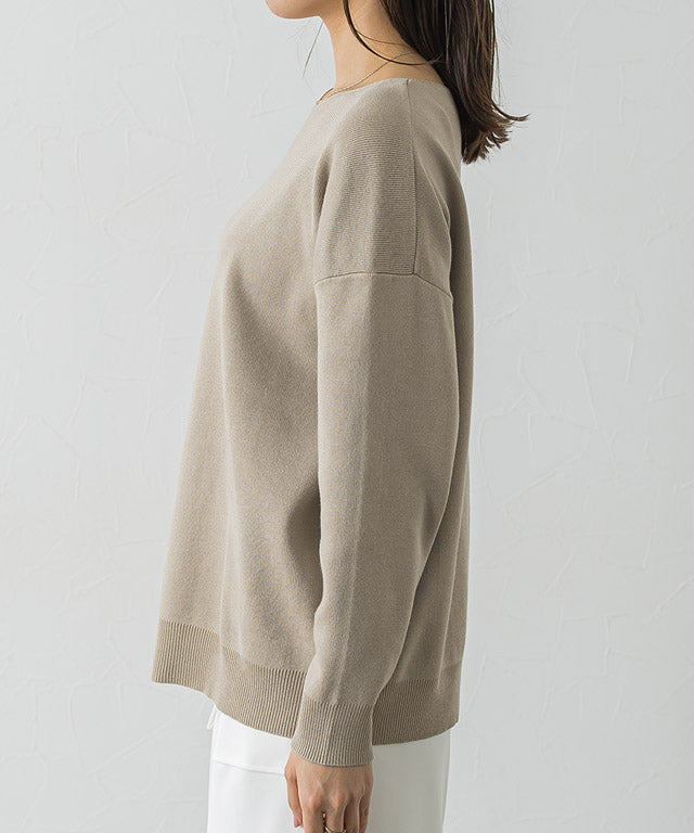 Selectable Neck Multi-functional Knit Pullover [Boat Neck]