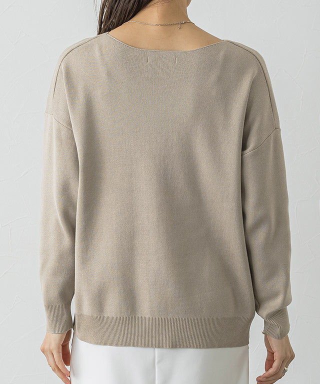 Selectable Neck Multi-functional Knit Pullover [Boat Neck]