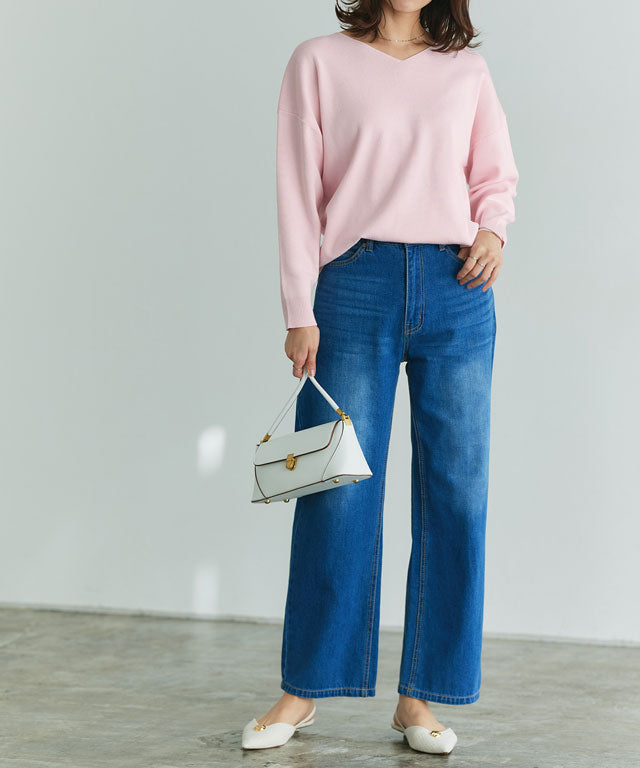 Selectable Neck Multi-functional Knit Pullover [Boat Neck]