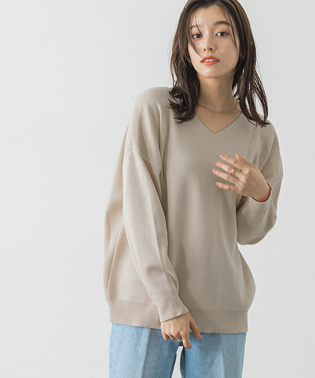 Selectable Neck Multi-functional Knit Pullover [Boat Neck]