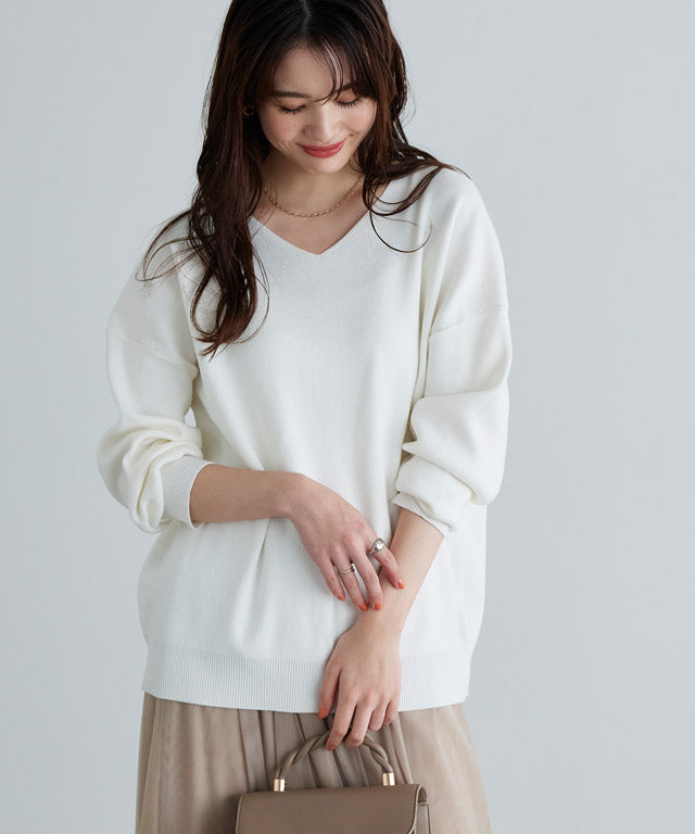 Selectable Neck Multi-functional Knit Pullover [Boat Neck]