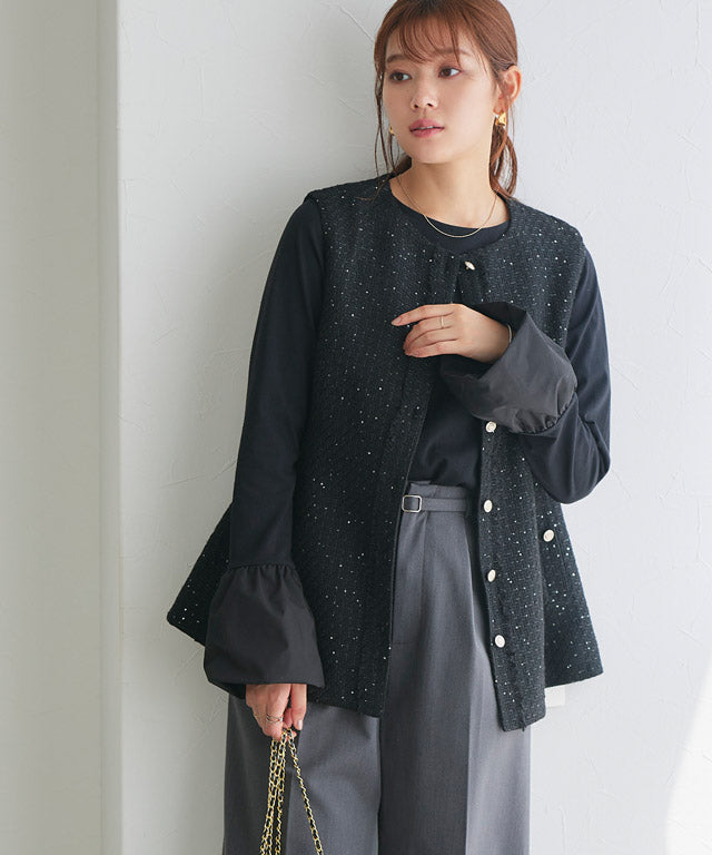 Balloon Cuff Cut Pullover