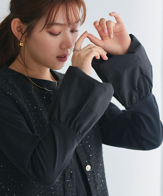Balloon Cuff Cut Pullover
