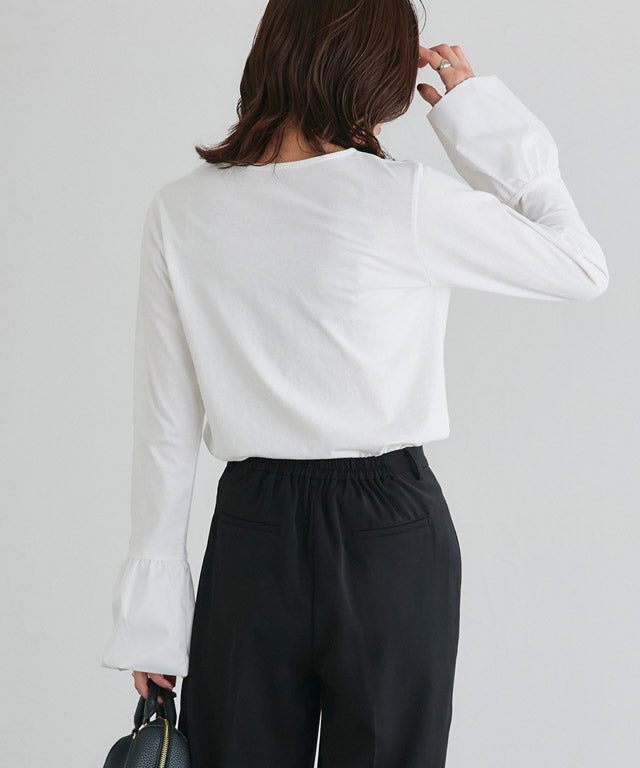 Balloon Cuff Cut Pullover