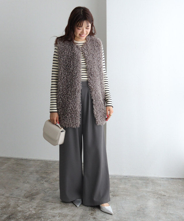 マーベラス バイ ピエロ marvelous by Pierrot 細見えタックワイドパンツ