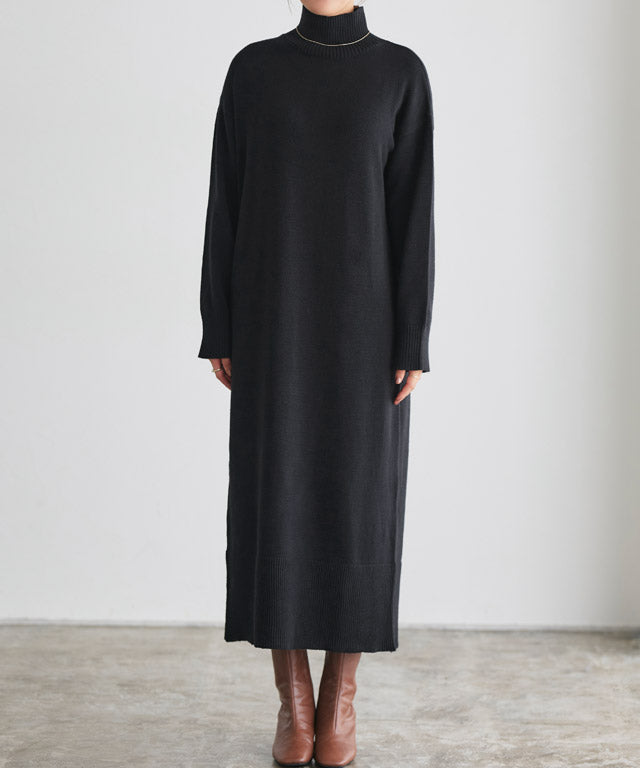 マーベラス バイ ピエロ marvelous by Pierrot スエードタッチベスト×ハイネックニットワンピースセット