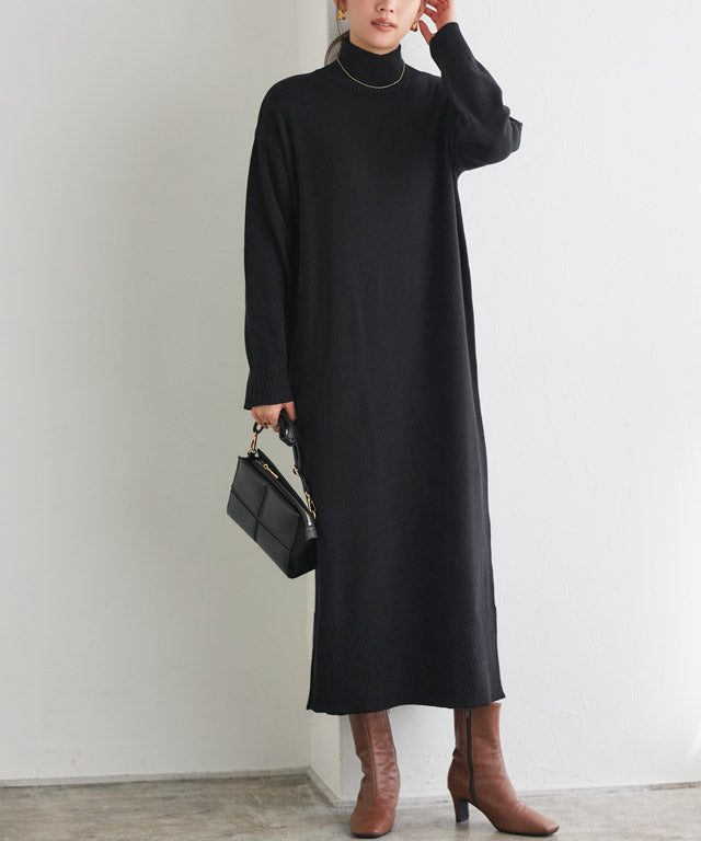 マーベラス バイ ピエロ marvelous by Pierrot スエードタッチベスト×ハイネックニットワンピースセット