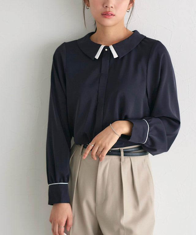 Layered Collar Style Blouse