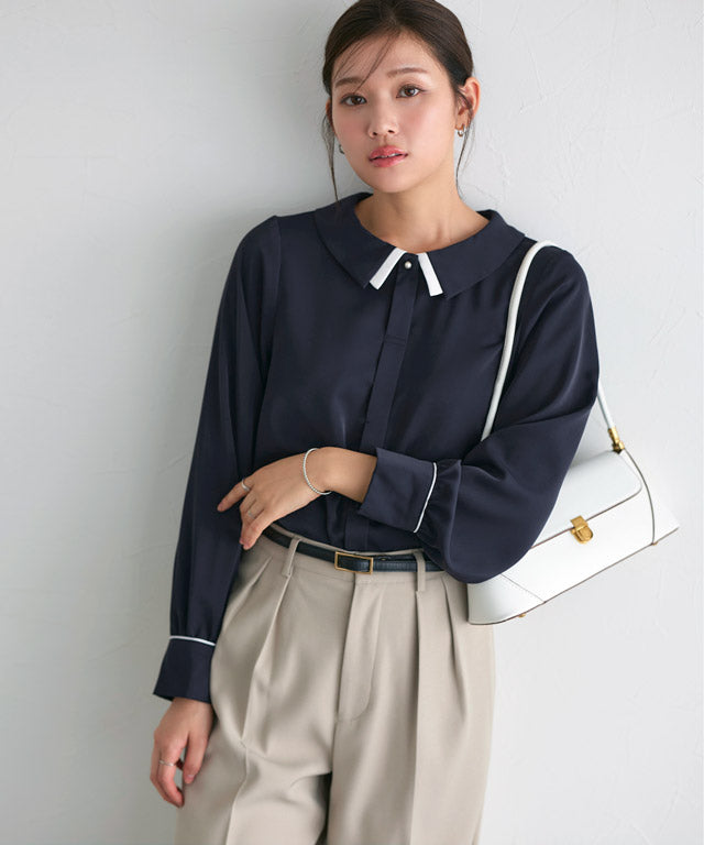 Layered Collar Style Blouse