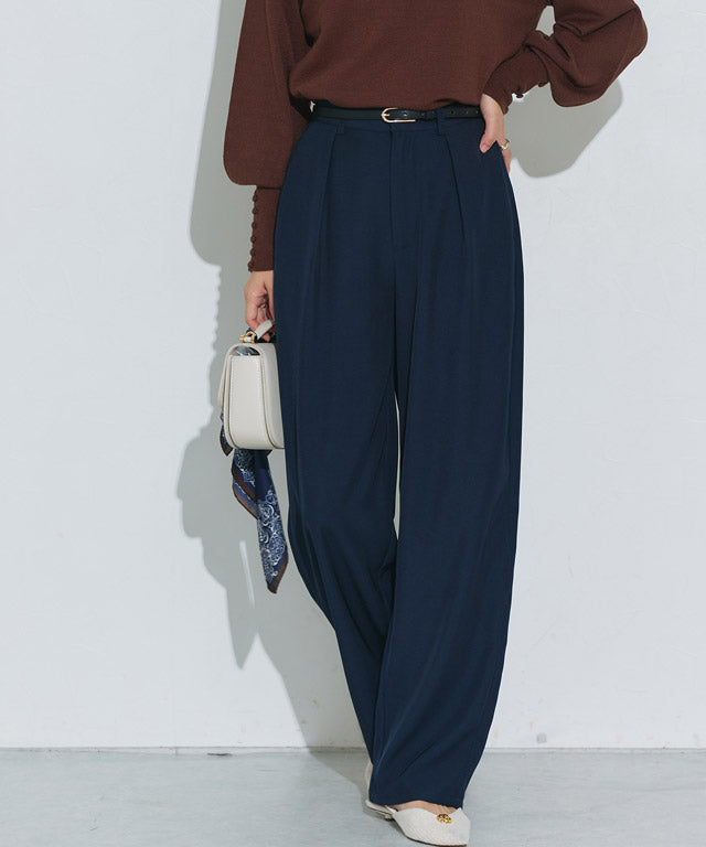 マーベラス バイ ピエロ marvelous by Pierrot 【低身長向け】タックカーブパンツ （ネイビー） ネイビー