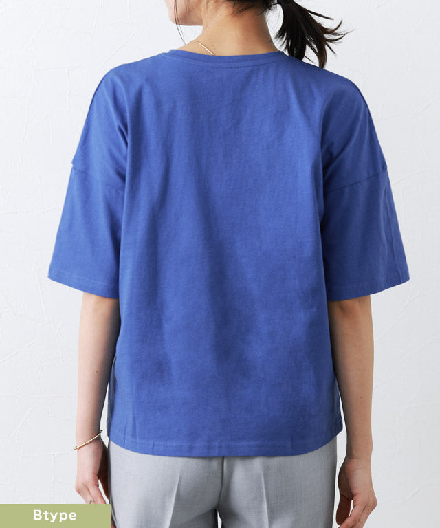 デザインが選べるベーシックTシャツ【Ctype】 （ブルー） ブルー