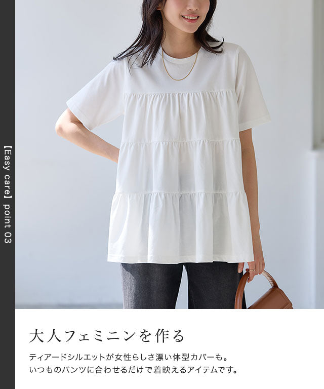 イージーケアティアードTシャツ （ネイビー） ネイビー