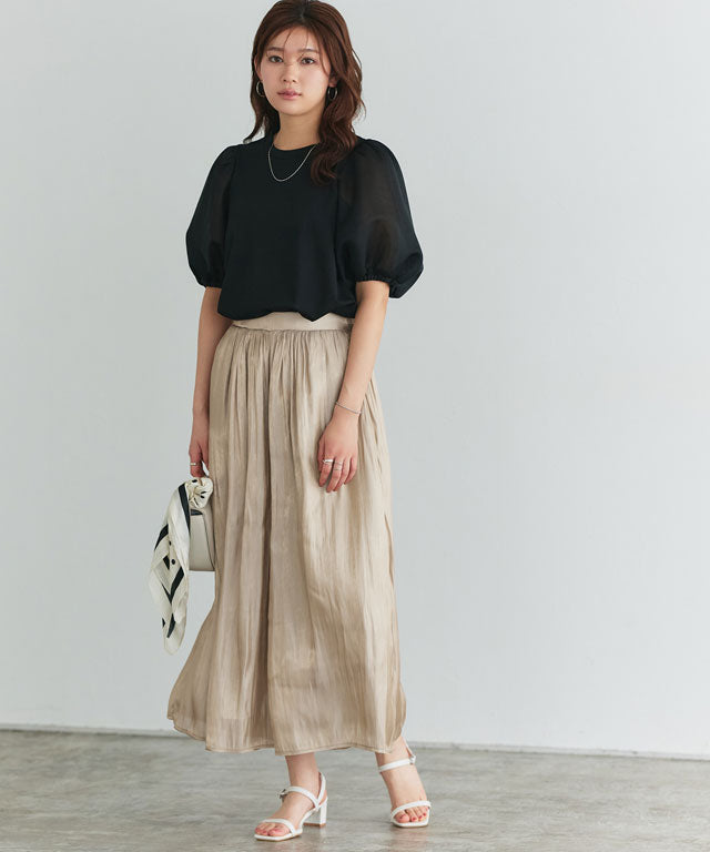 マーベラス バイ ピエロ marvelous by Pierrot シャイニーサテンワイドパンツ （ライトグレー） ライトグレー