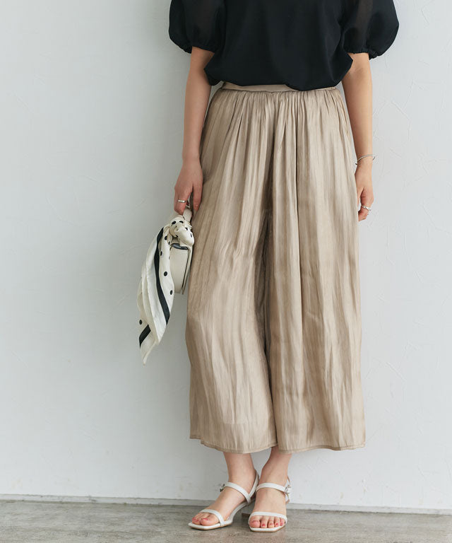 マーベラス バイ ピエロ marvelous by Pierrot シャイニーサテンワイドパンツ （ライトグレー） ライトグレー