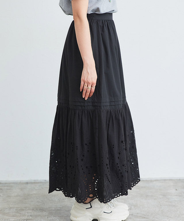 マーベラス バイ ピエロ marvelous by Pierrot エンブロイダリーレースギャザースカート （オフホワイト） オフホワイト