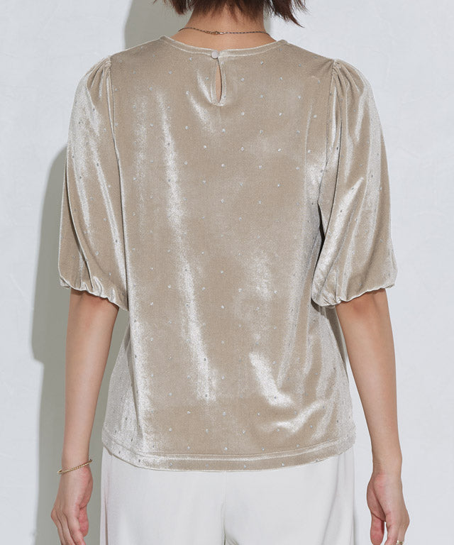 マーベラス バイ ピエロ marvelous by Pierrot ラメドットベロアトップス （ライトベージュ） ライトベージュ