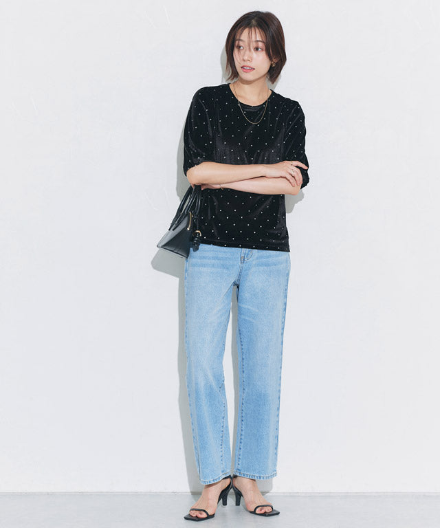 マーベラス バイ ピエロ marvelous by Pierrot ラメドットベロアトップス （ライトベージュ） ライトベージュ