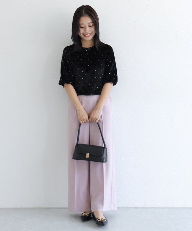 マーベラス バイ ピエロ marvelous by Pierrot ラメドットベロアトップス （ライトベージュ） ライトベージュ