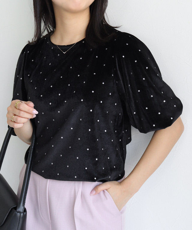 マーベラス バイ ピエロ marvelous by Pierrot ラメドットベロアトップス （ブラック） ブラック