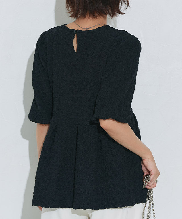 マーベラス バイ ピエロ marvelous by Pierrot ふくれジャカードウエストタックトップス （オフホワイト） オフホワイト