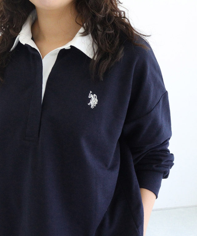 マーベラス バイ ピエロ marvelous by Pierrot 【U.S.POLO ASSN.】ライトスウェットポロカットソー （杢ライトグレー） 杢ライトグレー