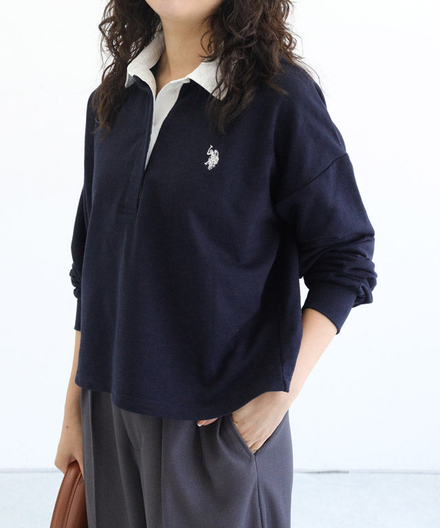 マーベラス バイ ピエロ marvelous by Pierrot 【U.S.POLO ASSN.】ライトスウェットポロカットソー （ネイビー） ネイビー