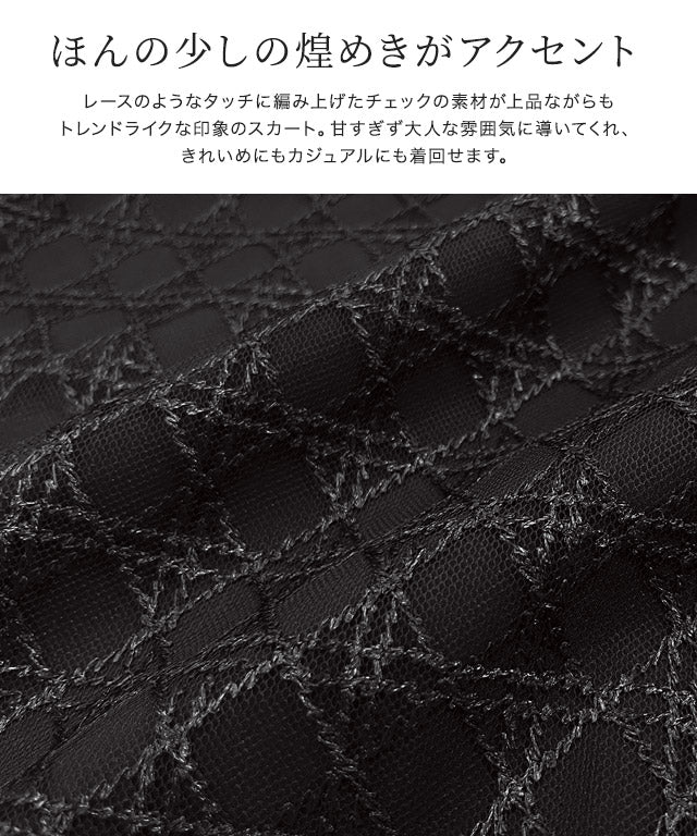 マーベラス バイ ピエロ marvelous by Pierrot 【低身長向け】シアーチェックフレアスカート （ブラック） ブラック